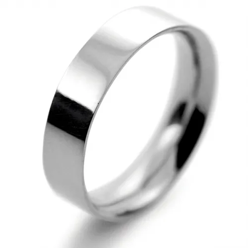 Flat Court Medium -  5mm Platinum Wedding Ring 